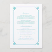 Aqua Paradise Deco Chic Wedding Info Kaart (Voorkant)