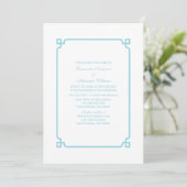 Aqua Paradise Deco Chic Wedding Invite Kaart (Staand voorkant)