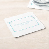 Aqua Paradise Deco Chic Wedding Kartonnen Onderzetters (Schuin)