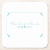 Aqua Paradise Deco Chic Wedding Kartonnen Onderzetters (Voorkant)