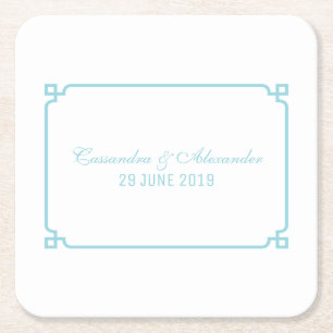 Aqua Paradise Deco Chic Wedding Kartonnen Onderzetters