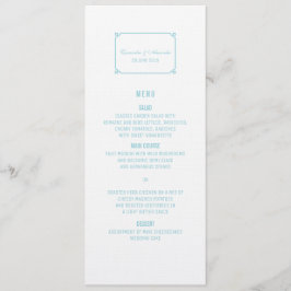 Aqua Paradise Deco Chic Wedding Menu
