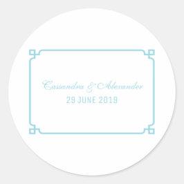 Aqua Paradise Deco Chic Wedding Ronde Sticker