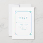 Aqua Paradise Deco Chic Wedding RSVP (Voorkant)