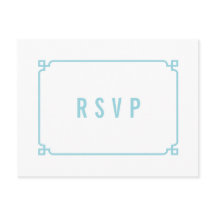 Aqua Paradise Deco Chic Wedding RSVP Briefkaart