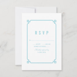 Aqua Paradise Deco Chic Wedding RSVP Kaartje
