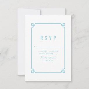 Aqua Paradise Deco Chic Wedding RSVP Kaartje