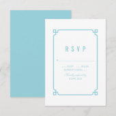 Aqua Paradise Deco Chic Wedding RSVP Kaartje (Voorkant / Achterkant)