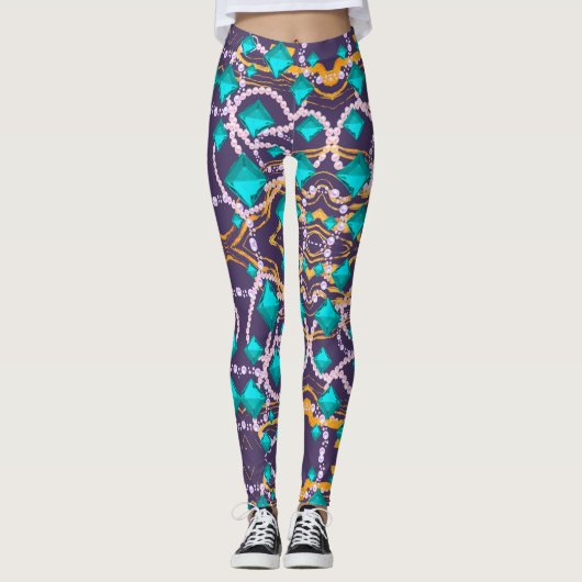 AQUA-PARELTJES LEGGINGS (Voorkant)