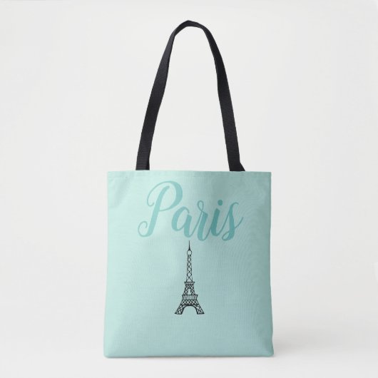 Aqua Paris Eiffel Tower Canvas tas (Voorkant)