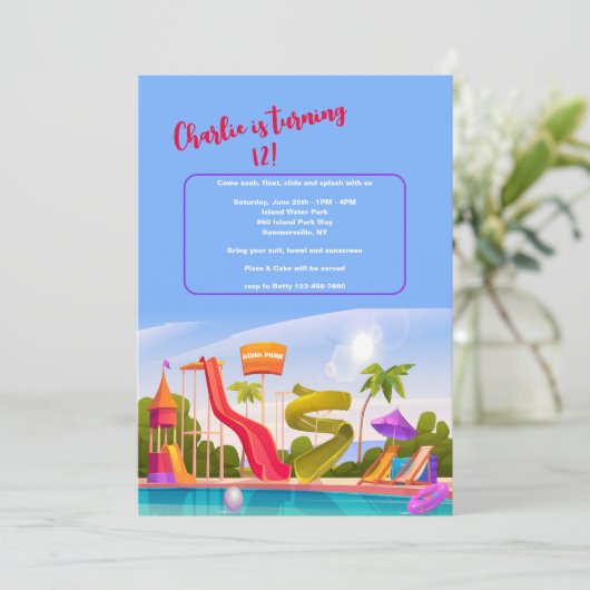 Aqua Park Kaart (Staand voorkant)