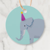 Aqua Party Dier Olifant Verjaardagsfeest Bedankjes Labels (Voorkant)
