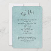 aqua pastel bruiloft roos achtergrond kaart (Achterkant)