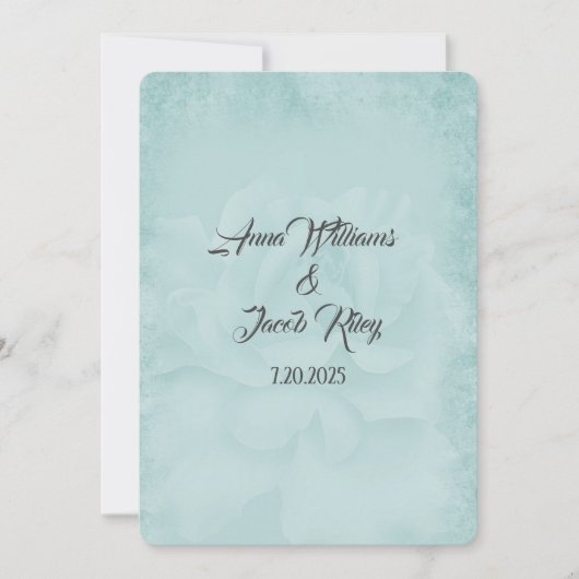 aqua pastel bruiloft roos achtergrond kaart (Voorkant)