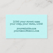 Aqua Pastel Swirl make up Artist Visitekaartje (Achterkant)