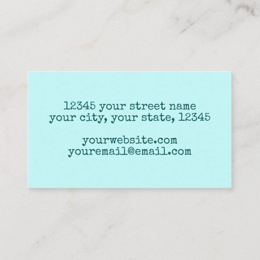 Aqua Pastel Swirl make up Artist Visitekaartje (Achterkant)
