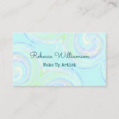 Aqua Pastel Swirl make up Artist Visitekaartje (Voorkant)