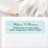 Aqua Pastel Swirl Return Address Etiket (Insitu)