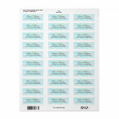 Aqua Pastel Swirl Return Address Etiket (Full Sheet)