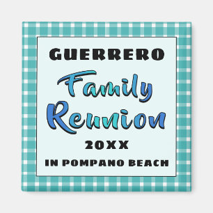 Aqua Patroon Keepsake Souvenir Familie Reünie Gift Magneet