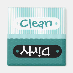  Aqua Pattern Clean Dirty Dishwasher Magnet