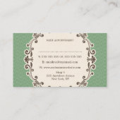 Aqua Pattern Hair Stylist Afspraakkaarten Afsprakenkaartje (Achterkant)