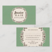 Aqua Pattern Hair Stylist Afspraakkaarten Afsprakenkaartje (Voorkant / Achterkant)