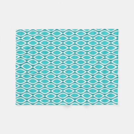 Aqua patterned fleece deken (Voorkant (Horizontaal))