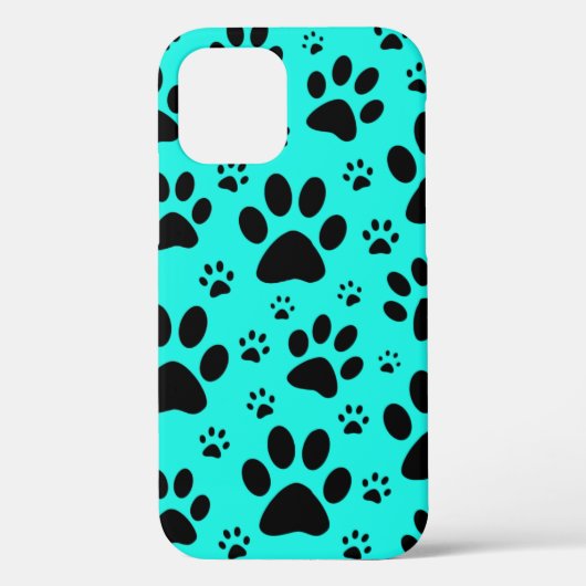 Aqua Paw-printtelefoondraagtas, in elke kleur! Case-Mate iPhone Case (Achterkant)