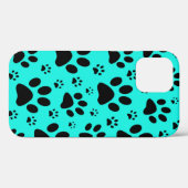 Aqua Paw-printtelefoondraagtas, in elke kleur! Case-Mate iPhone Case (Achterkant (horizontaal))