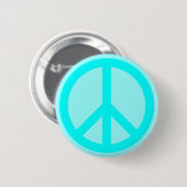 Aqua Peace Symbol Ronde Button 5,7 Cm (Voorkant /achterkant)