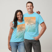 Aqua Peach Gold Tropical Palm Trees ombre    T-shirt (Unisex)