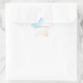 Aqua Peach White Ombre Gold Glitter Sparkle Ster Sticker (Tas)