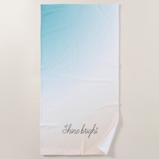 Aqua Peach White Ombre Strandlaken (Voorkant)