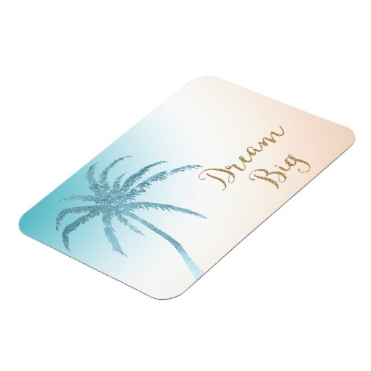 Aqua Peach White Palm Tree Gold Dream Magneet (Linkerzijde)