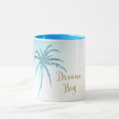  Aqua Peach White Palm Tree Gold Dream           Mok (Midden)