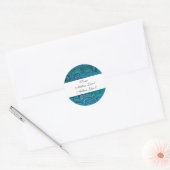 Aqua Peacock Adresetiketten Ronde Sticker (Envelop)