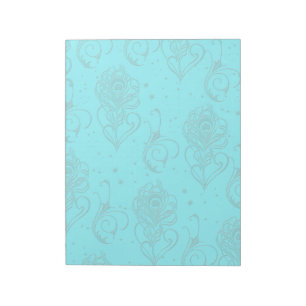 Aqua Peacock Feathers Notitieblok