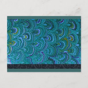 Aqua Peacock Feathers RSVP Uitnodiging Briefkaart