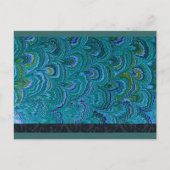 Aqua Peacock Feathers RSVP Uitnodiging Briefkaart (Voorkant)