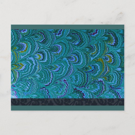 Aqua Peacock Feathers RSVP Uitnodiging Briefkaart (Voorkant)