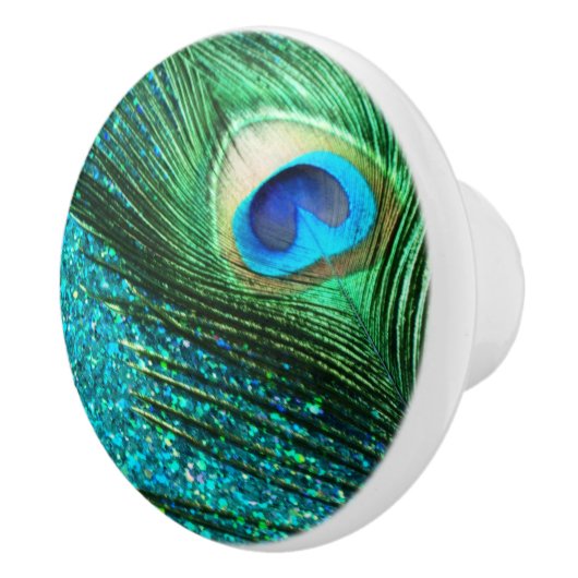 Aqua Peacock Keramische Knop (Rechts)