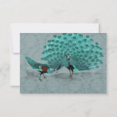 Aqua Peacock Metallic Elegance Kaart (Achterkant)