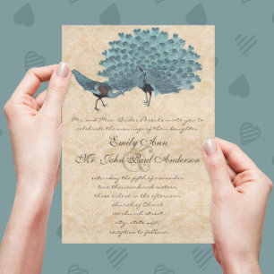 Aqua Peacocks U kiest achtergrondkleur Kaart