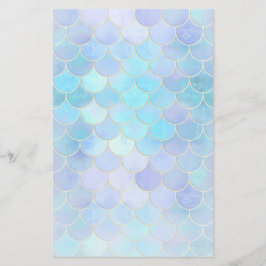Aqua Pearlescent & Gold Mermaid Scale Patroon