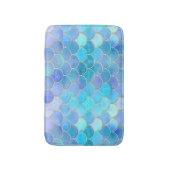 Aqua Pearlescent & Gold Mermaid Scale Patroon Badmat (Voorkant Verticaal)