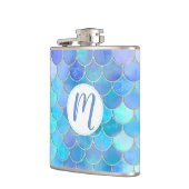 Aqua Pearlescent & Gold Mermaid Scale Patroon Heupfles (Links)