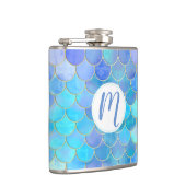 Aqua Pearlescent & Gold Mermaid Scale Patroon Heupfles (Rechts)