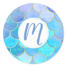 Aqua Pearlescent & Gold Mermaid Scale Patroon