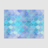 Aqua Pearlescent & Gold Mermaid Scale Patroon Tissuepapier (Voorkant)